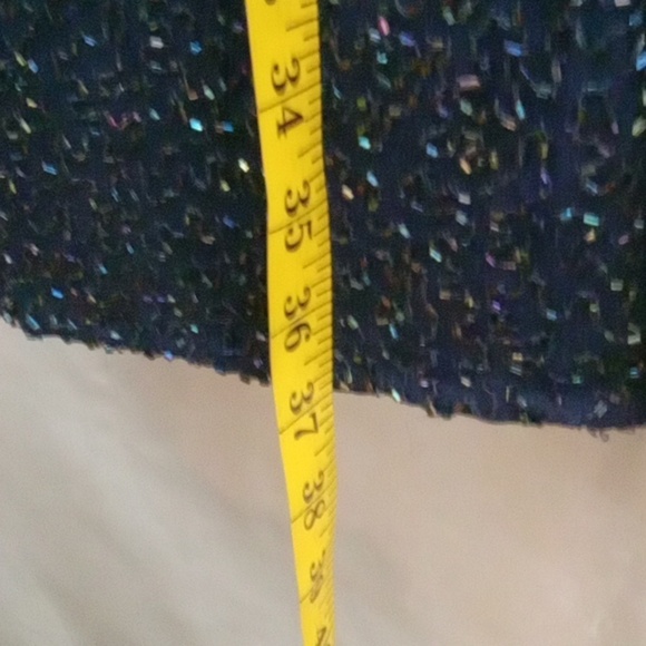 Lawrence Kazar beaded silk/polyester women's dress blue size large - Picture 9 of 11